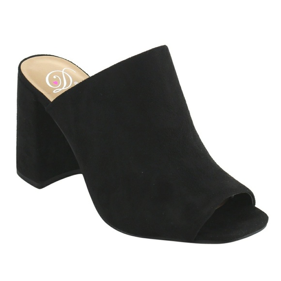 Size 10 Black Slip On Mule Block Heel - Picture 3 of 7